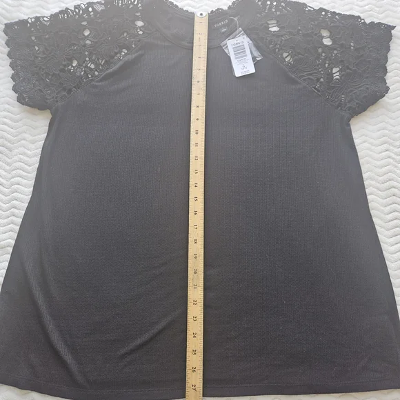 Torrid Black Lace Sleeve Blouse - Picture 3 of 5